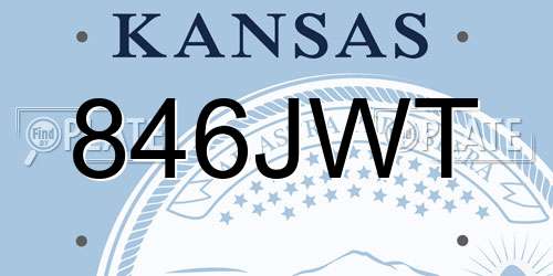 846JWT Kansas License Plate