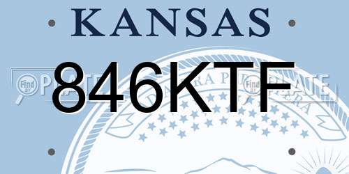 846KTF Kansas License Plate