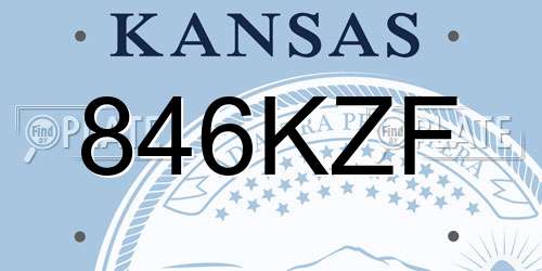 846KZF Kansas License Plate