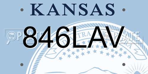 846LAV Kansas License Plate
