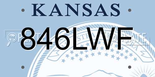 846LWF Kansas License Plate