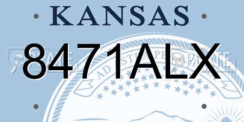 8471ALX Kansas License Plate