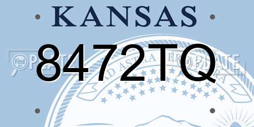 8472TQ Kansas License Plate