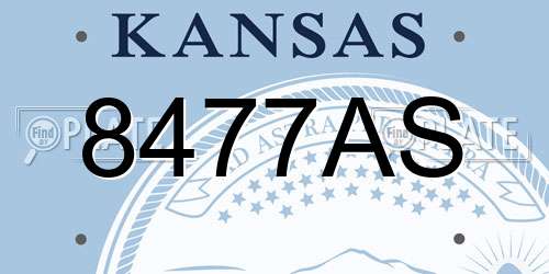 8477AS Kansas License Plate