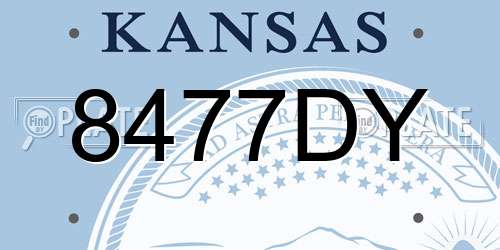 8477DY Kansas License Plate