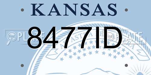 8477ID Kansas License Plate