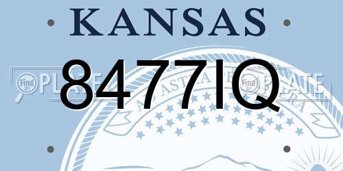 8477IQ Kansas License Plate