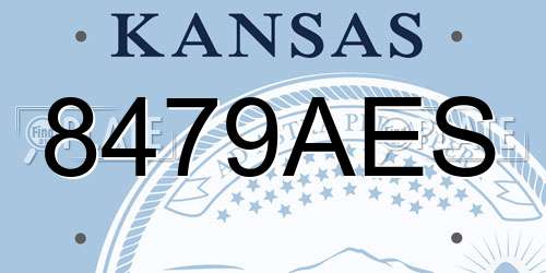 8479AES Kansas License Plate