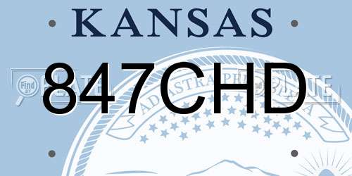 847CHD Kansas License Plate