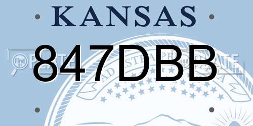 847DBB Kansas License Plate