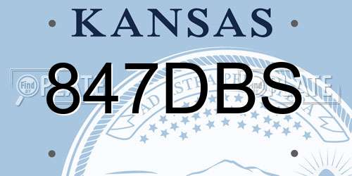 847DBS Kansas License Plate