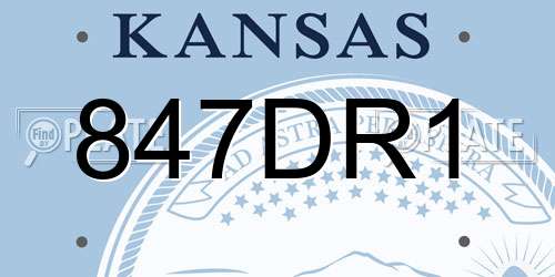 847DR1 Kansas License Plate