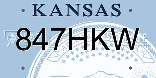 847HKW Kansas License Plate