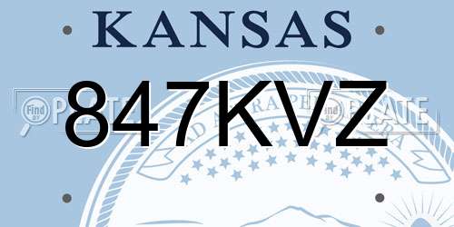 847KVZ Kansas License Plate