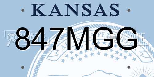 847MGG Kansas License Plate