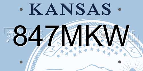 847MKW Kansas License Plate