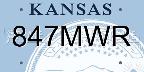 847MWR Kansas License Plate