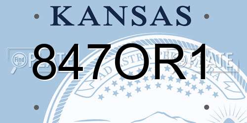 847OR1 Kansas License Plate