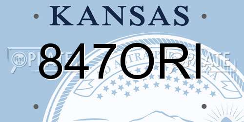 847ORI Kansas License Plate