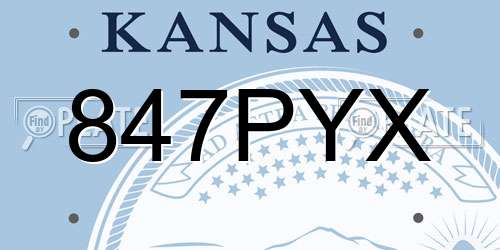 847PYX Kansas License Plate