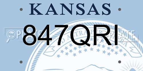 847QRI Kansas License Plate