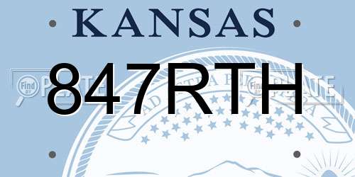 847RTH Kansas License Plate