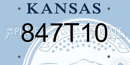 847T10 Kansas License Plate