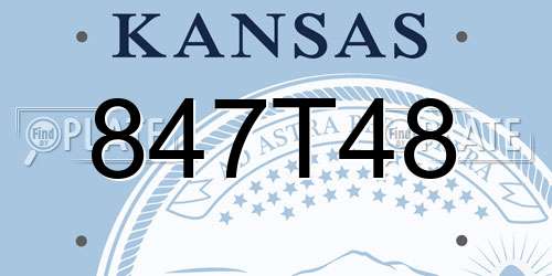 847T48 Kansas License Plate
