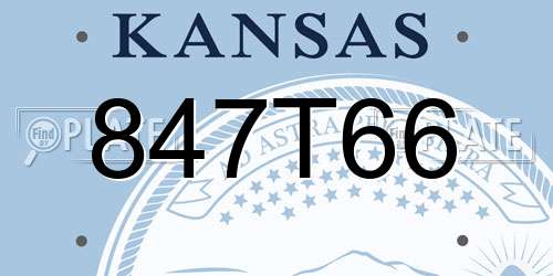 847T66 Kansas License Plate
