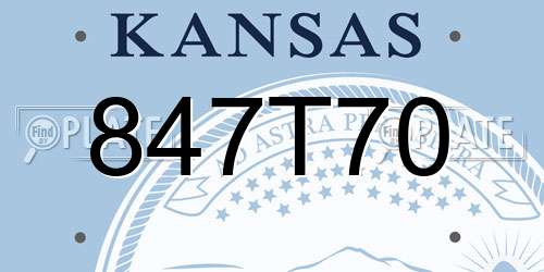 847T70 Kansas License Plate