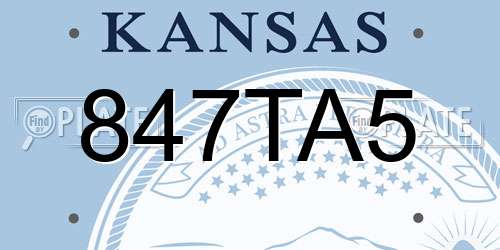847TA5 Kansas License Plate