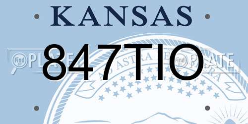 847TIO Kansas License Plate