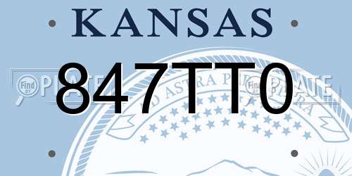 847TT0 Kansas License Plate