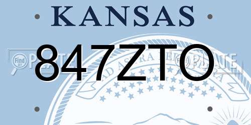 847ZTO Kansas License Plate