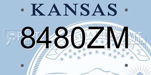 8480ZM Kansas License Plate