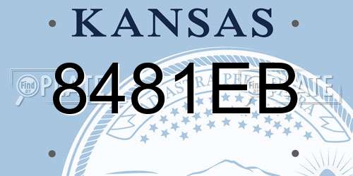 8481EB Kansas License Plate