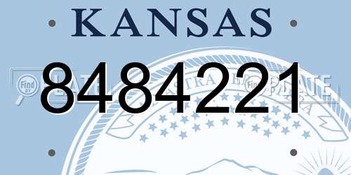 8484221 Kansas License Plate