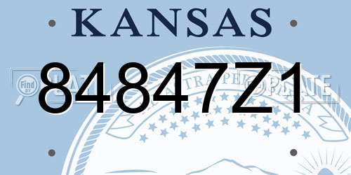 84847Z1 Kansas License Plate