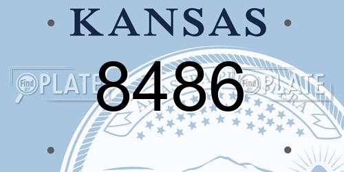 8486 Kansas License Plate