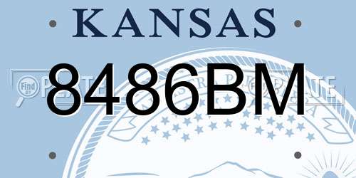 8486BM Kansas License Plate