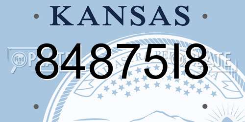 84875I8 Kansas License Plate