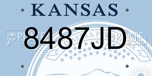 8487JD Kansas License Plate