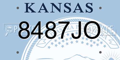 8487JO Kansas License Plate
