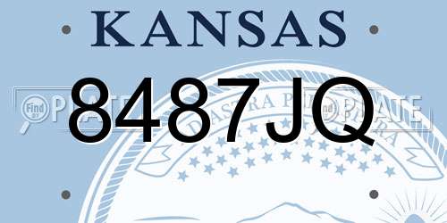 8487JQ Kansas License Plate