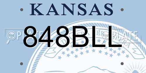 848BLL Kansas License Plate