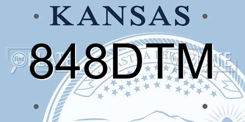848DTM Kansas License Plate