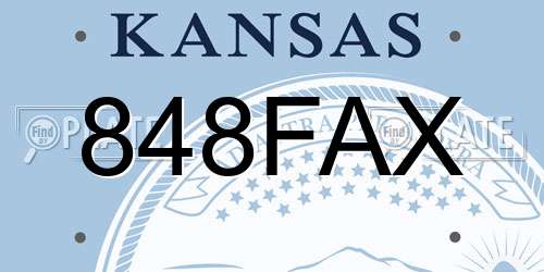 848FAX Kansas License Plate