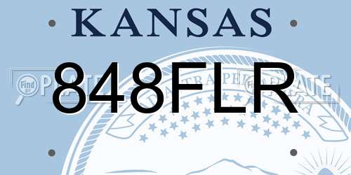 848FLR Kansas License Plate