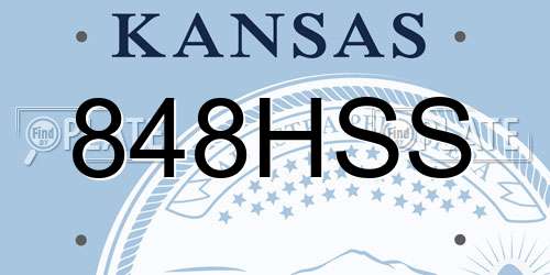 848HSS Kansas License Plate