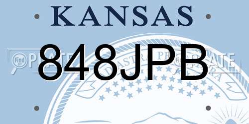848JPB Kansas License Plate